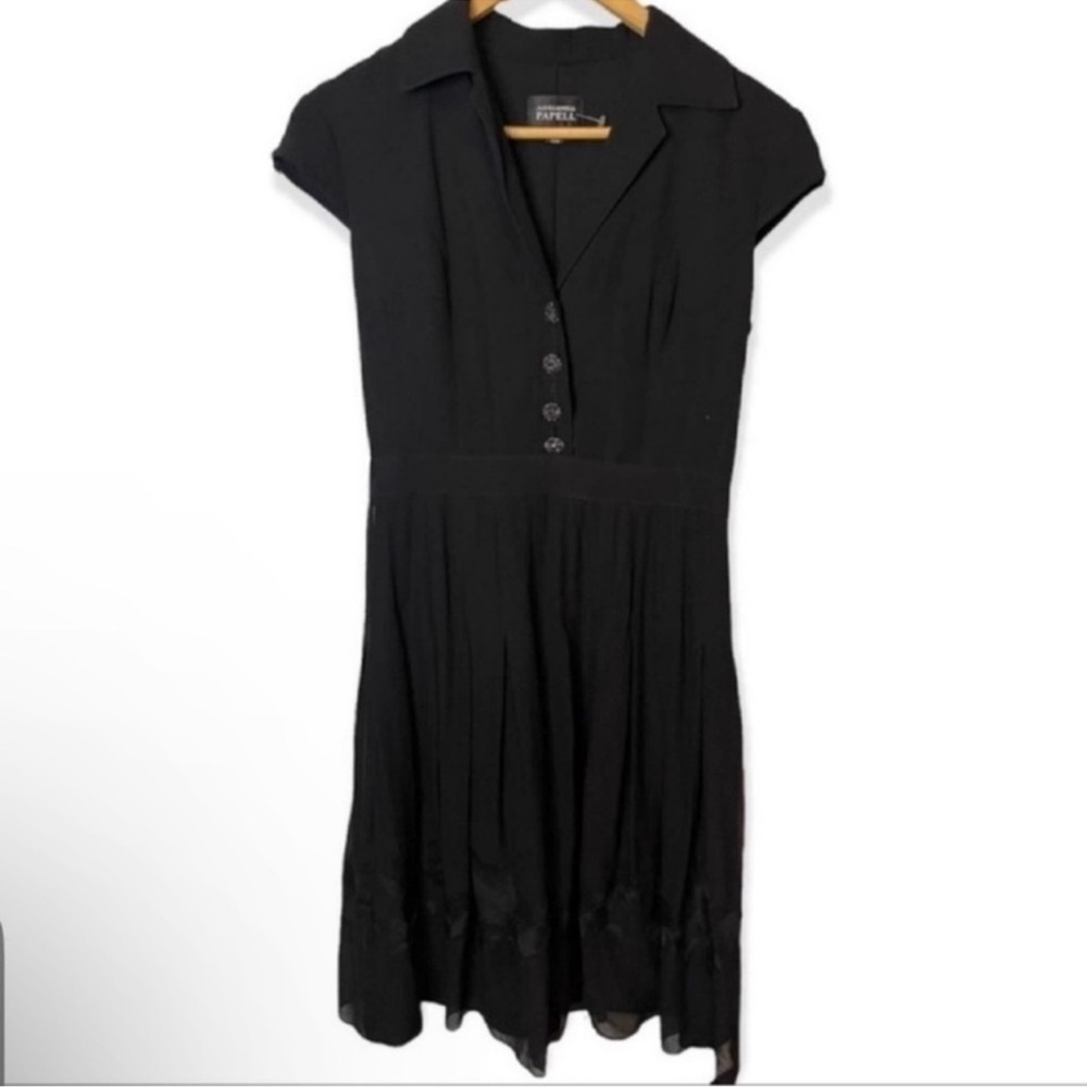 Adrianna Papell Black Collard Fit‎ & Flare Dress​​​